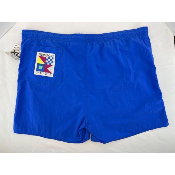 NWT Vintage 80s 90s Newport Blue Mens Size XLT Tall Swim Trunks Shorts - Picture 5 of 5